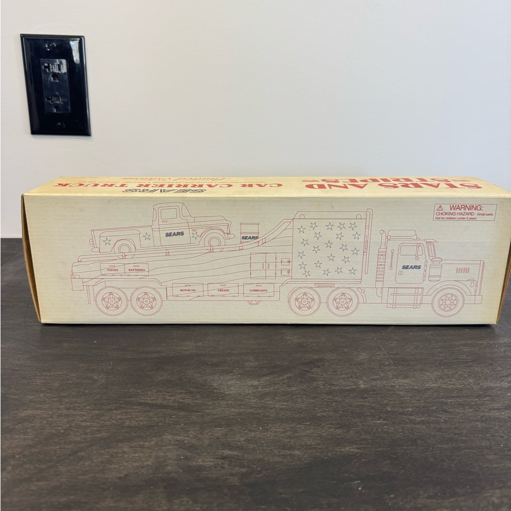 Sears Cream Box with Red Line-Art Truck and Stars